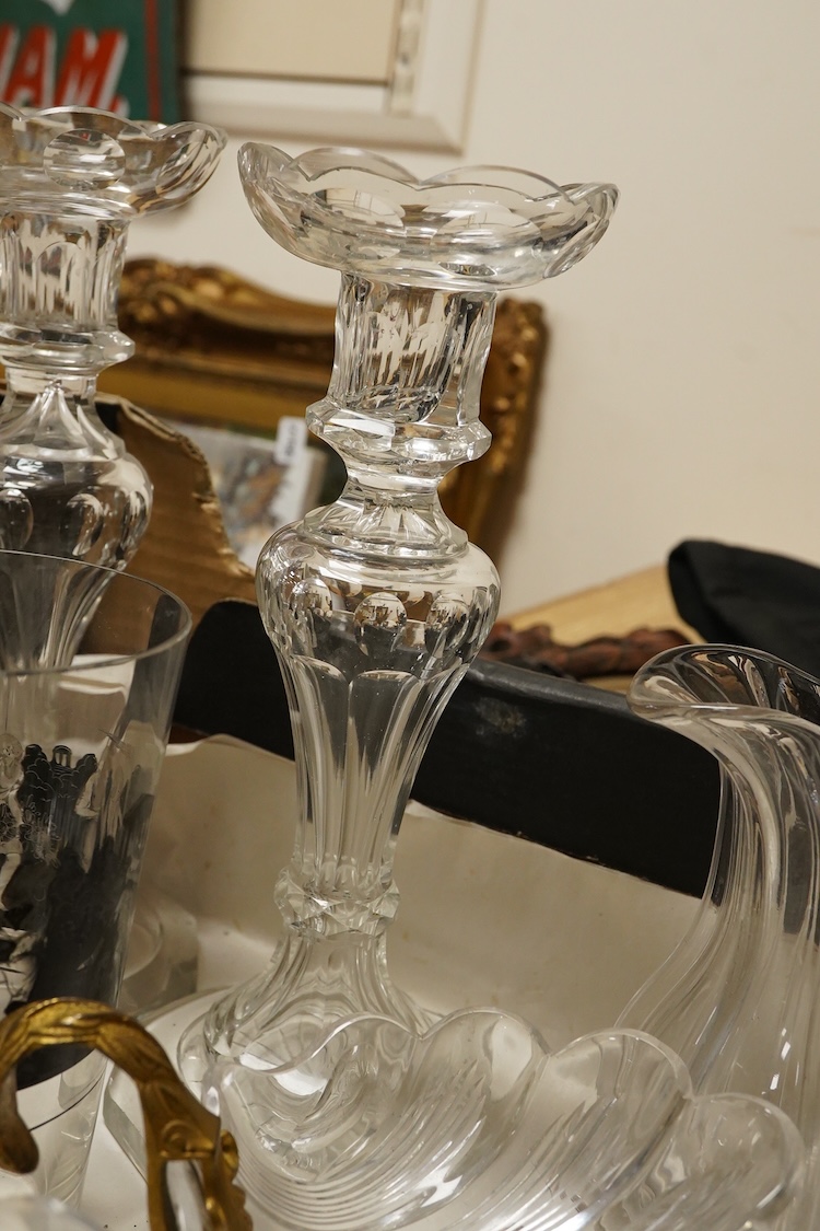 A collection of 19th and 20th century glassware including a French 1920’s black enamelled figural glass